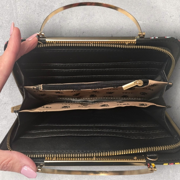 Alba Art Of Graffiti Two In One Clutch And Crossbody Bag Gold Accents - Picture 3 of 7